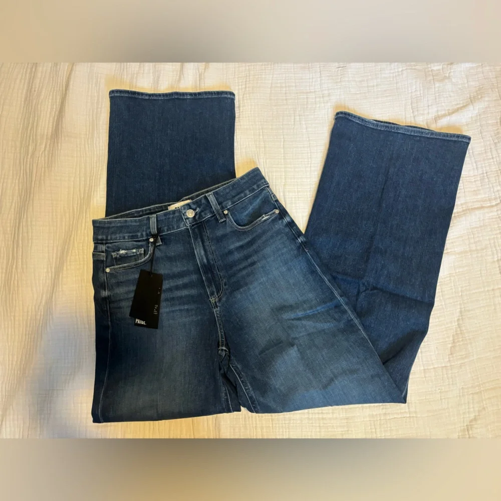 PAIGE Blue Wide-Leg Jeans - Picture 4 of 8